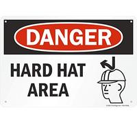 SmartSign Panneau « Danger - Hard Hat Area » en aluminium - 30,5 x 45,7 cm