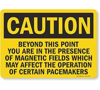 SmartSign Panneau d'avertissement « Caution - Magnetic Fields » - Pacemaker - 25,4 x 35,6 cm