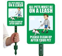 SmartSign Panneau de jardin « All Pets must Be On Leash - Please Clean Up After Your Pet » - 25,4 x 17,8 cm - Avec piquet de 45,7 cm - Aluminium 40 mm - Laminé réfléchissant de qualité ingénierie - Multicolore