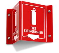 SmartSign Panneau de projection « Fire Extinguisher » avec flèche | Acrylique poli 15,2 cm