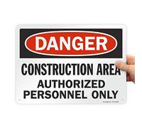 SmartSign Panneau de sécurité OSHA en plastique, légende « Danger : Construction Area Authorized Personnel Only », 25,4 cm de haut x 35,6 cm de large, noir/rouge sur blanc