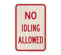 SmartSign Panneau « No Idling Allowed » - 30,5 x 45,7 cm - Aluminium réfléchissant de haute intensité - 3 m