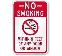 SmartSign Panneau « No Smoking Within 8 Feet of Any Door or Window »
