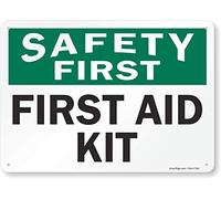 SmartSign Panneau « Safety First - First Aid Kit » | 25,4 x 35,6 cm en aluminium