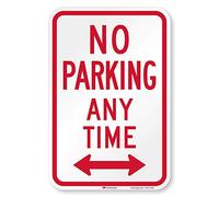 Smartsign Parking Sign, Legend "stationnement interdit à tout Moment", Rouge sur blanc, 18" x 12", Red on White, 1