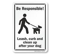 Smartsign Plastique Sign, Legend "être Responsable - Leash, Gourmette et Clean Up" avec Graphic, 25,4 cm de hauteur x 17,8 cm de largeur, Noir sur blanc