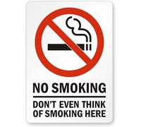 Smartsign S-9612-EU-10 "No Smoking Don't Even Think of Smoking Here", étiquette en vinyle, 25,4 cm de longueur, 17,8 cm de largeur, 1,3 cm de hauteur