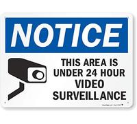 SmartSign - U1-1002-NP_14x10 Notice - This Area Is Under 24 Hour Video Surveillance Sign By | 10" x 14" Plastic