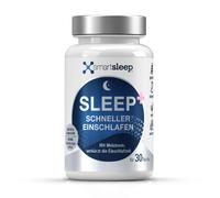 smartsleep SLEEP+ 30 Gélules de sommeil, avec 1 mg de mélatonine, ashwagandha, mélisse, passiflore et magnésium, fabriqué en Allemagne, vegan