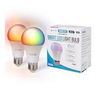 Smartspec Ampoule Connectée LED Pack de 2, WiFi 2,4 GHz, E27, Multicolore Changeante, Compatible Alexa, Google Home et Apple HomeKit, Maison Connectée, Dimmable