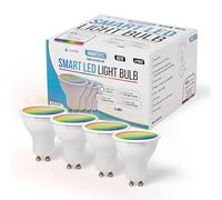 Smartspec Ampoule Connectée LED Pack de 4, WiFi 2,4 GHz, GU10, Multicolore Changeante, Compatible Alexa, Google Home et Apple HomeKit, Maison Connectée, Dimmable