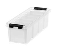 Boîte de rangement allongée avec casiers 3,5 litres - Clips Noirs