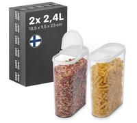 SmartStore boîte alimentaire, lot de 2 boites de conservation 2,4L I récipient transparent facile à verser I boîtes fraîcheur alimentaires Iboîtes de rangement cuisine et produits secs muesli cereales
