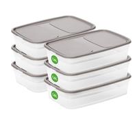 SmartStore Boîte de conservation étanche 1,6L - Lot de 6 | Compatible lave-vaisselle et micro-ondes | Préparation de repas pour la boîte à lunch | Approuvé pour les aliments, sans BPA | L25xW17xH6,5cm