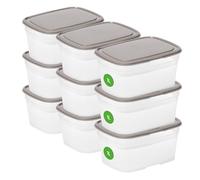 SmartStore Boîte de conservation étanche 1L - Lot de 9 | Compatible lave-vaisselle et micro-ondes | Préparation de repas pour la boîte à lunch | Alimentaire approuvé, sans BPA | L16,5xW12,5xH8,5cm