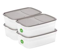 SmartStore Boîte de conservation étanche 2,2L - Lot de 4 | Compatible lave-vaisselle et micro-ondes | Préparation de repas pour la boîte à lunch | Approuvé pour les aliments, sans BPA | L25xW17xH8,5cm