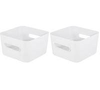 SmartStore | Boîte de rangement Carré M 3,6 L | Blanc | Organisateur de cuisine, salle de bain, bureau, réfrigérateur | Apte alimentaire et sans BPA | Garantie 10 ans | L20 x W20 x H12 cm (Lot de 2)