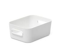 SmartStore Boîte de rangement compacte S – Plastique blanc – Empilable, polyvalente