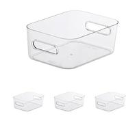 SmartStore - Boîte de Rangement - Petite - Rangez Votre Maison avec Style et Praticité - Compact S - Transparent - Plastique Sans BPA - Conçu et Fabriqué en Finlande (Lot de 4)