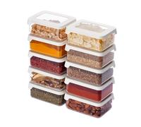 SmartStore Boites de Rangement Cuisine avec couvercle 0,35L- Lot de 10-20 % de plastique biosourcé, compatible lave-vaisselle - Boîte de rangement cuisine empilable - 12,5 x 9 x 5 cm