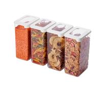 SmartStore Boites de rangement Cuisine avec couvercle 1,65 L- Lot de 4-20 % de plastique biosourcé, compatible lave-vaisselle - Boîte de rangement cuisine empilable - 18 x 12,5 x 10 cm