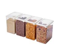 SmartStore Boites de rangement Cuisine avec couvercle 3,5 L- Lot de 4-20 % de plastique biosourcé, compatible lave-vaisselle - Boîte de rangement cuisine empilable - 12,5 x 18 x 20 cm