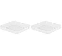 SmartStore | Couvercle Carré | Blanc | Organisateur de cuisine, salle de bain, bureau, réfrigérateur | Apte alimentaire et sans BPA | Garantie 10 ans | L20 x W20 x H2.5 cm (Lot de 2)