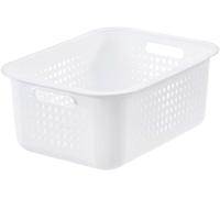 SmartStore Panier de Rangement en Plastique Recy ac Sans Couvercle - Blanc - Emboîtable et Empilable - Garantie 10 ans - L 37 x l 28 x H 15 cm - 10L (Lot de 6)