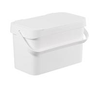 SmartStore Poubelle à déchets alimentaires 5 L | Blanc | Recyclage et compost de cuisine | Poubelle avec poignées | Plastique recyclé | Garantie 10 ans | L 29 x l 17 x H 17 cm