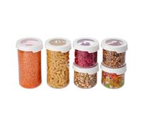 SmartStore Ronde Boites de rangement cuisine avec couvercle - Pour galettes rondes -Aliments en vrac compatible lave-vaisselle - Boîte de rangement cuisine - 4x 0.75L, 2x 1.45L