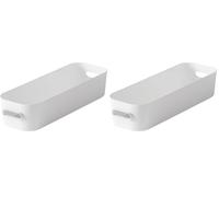 SmartStore | Slim Boîte de rangement 1,3 L | Blanc | Organisateur de cuisine, salle de bain, bureau, réfrigérateur | Apte alimentaire et sans BPA | Garantie 10 ans | L29 x W9.5 x H6.5 cm (Lot de 2)