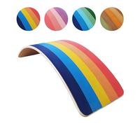 SmartToys4U Planche d'Équilibre en Bois pour Enfants - Planche Montessori Bébé, Balance Board Sensorielle, Adaptée à l'Autisme, Bascule en Bois Naturel, Yoga & Fitness pour Adultes (Rainbow)