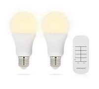 Smartwares Ampoules LED Télécommandées - 2 Ampoules 7 watts E27 et Télécommande