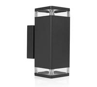 Smartwares Applique murale extérieure Black Outdoor - Pour spots GU10 - Lumière haut/bas - Éclairage d'ambiance pour clôture, mur, porte d'entrée - Lampe extérieure murale - OOL-50019
