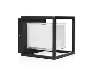 Smartwares Applique murale extérieure design cube Black Outdoor - 12 W - 800 lm - Lumière blanc chaud - Aluminium - IP44