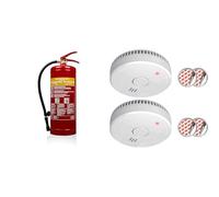 Smartwares Extincteur Mousse - 6 L - pour Feux AB - Adapté pour bureaux et domiciles & ELRO FS1805 Détecteur de fumée avec 5 ans de batterie et aimant - Conforme à la norme européenne