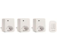 Smartwares Kit d'interrupteurs - Plug and Connect 3 interrupteurs avec télécommande compatible HomeWizard pour lampes et appareils jusqu'à 1000 W SH4-99573, Wit