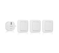 Smartwares Kit domotique Interrupteur sans Fil Plug & Connect - pour Chambre à Coucher - 3 Interrupteurs Simples et 1 Module encastrable - SH4-99567