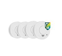 Smartwares Lot de 4 détecteur de fumée - Capteurs optiques - Durée de Vie : 10 Ans - Pile 5 Ans remplaçable - Bouton de Test - 85 DB - FSM-11514