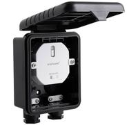 Module domotique avec boîte de jonction Smartwares Plug & Connect - Pour éclairage extérieur - Compatible télécommande et interrupteur sans fil noir SH4-90451