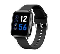 Smartwatch AKASHI Smartwatch de couleur noire avec cadran carré de 42 mm et cadre en plastique avec écran de 1,69"", connectivité