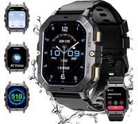 Smartwatch C28, 2.02 Inch Hd Outdoor Fitness Watch, 120+ Sports Modes, 5 Atm Waterproof, 510 Mah Battery, With Phone/Heart Rate/Spo2 Function, For Ios/Android Black
