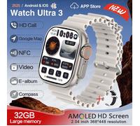 Smartwatch DT Ultra 3 Pro édition 2025, 32Go, iOS, GPS Google, NFC, appels vidéo, waterproof, look pro et sportif[7SMA741]