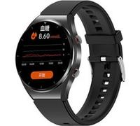 Smartwatch E09 bracelet en silicone noir résistant à l'eau fréquence cardiaque température corporelle
