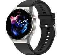 Smartwatch E09 silver black bracelet en silicone résistant à l'eau fréquence cardiaque température corporelle