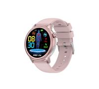 Smartwatch ET470 bracelet en silicone rose résistant à l'eau fréquence cardiaque température corporelle