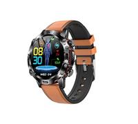 Smartwatch ET482 bracelet cuir brun résistant à l'eau fréquence cardiaque température corporelle