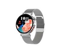 Smartwatch ET490 silver steel bracelet résistant à l'eau fréquence cardiaque température corporelle
