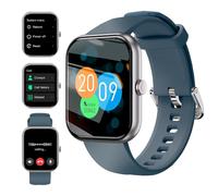 Smartwatch Homme Femme 1.91" Montre intelligente Batt 320mAh, Appels Bluetooth, Fitness, Podomètre, Sommeil, Cardiofréquencemètre, Santé Féminine, Moniteur SpO2, IP68, Android/iOS Istruz. Italien Bleu