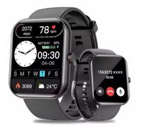 Smartwatch Homme Femme 1.91" Montre intelligente Batt 320mAh, Appels Bluetooth, Fitness, Podomètre, Sommeil, Cardiofréquencemètre, Santé Féminine, Moniteur SpO2, IP68, Android/iOS Istruz. Italien Noir